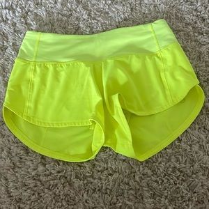 Lululemon Speed Ups 2.5 Low Rise Electric Yellow